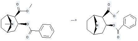 Cocaine is used to produce (1R)-3exo-benzoyloxy-nortropane-2exo-carboxylic acid methyl ester.